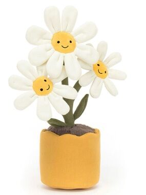 Jellycat Amuseables Daisy Flower Garden Plush Toy 13x4" NWT Display